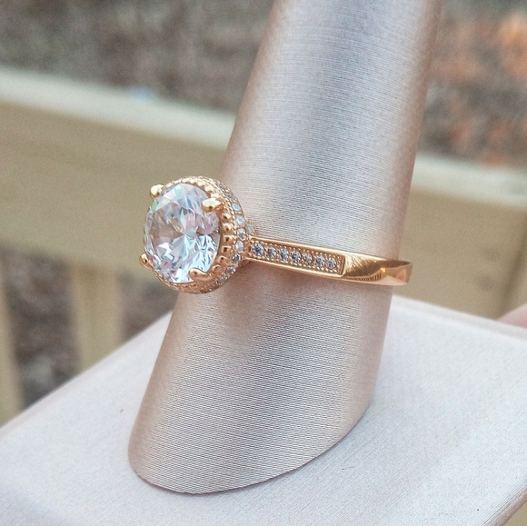 Jewelry - Simulated White Diamond Yellow Gold/.925 Ring